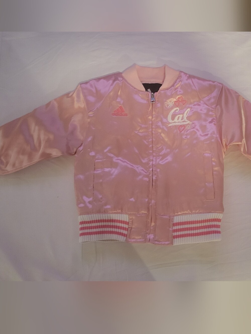 Adidas Pink Satin Bomber Jacket
